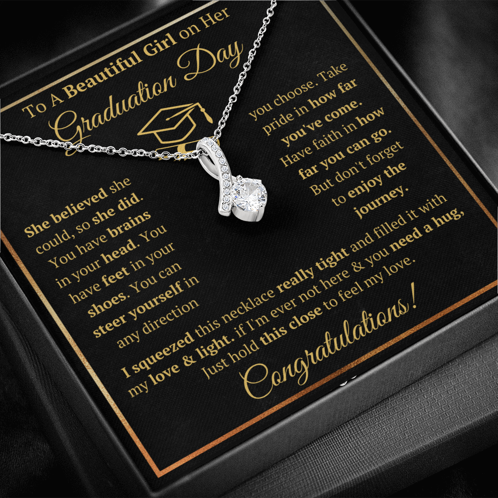 Graduation gifts jewelry for daughter granddaughter graduation necklace high school class of 2022 presents with message card and gift box - ON CLOUD NINE GIFTS