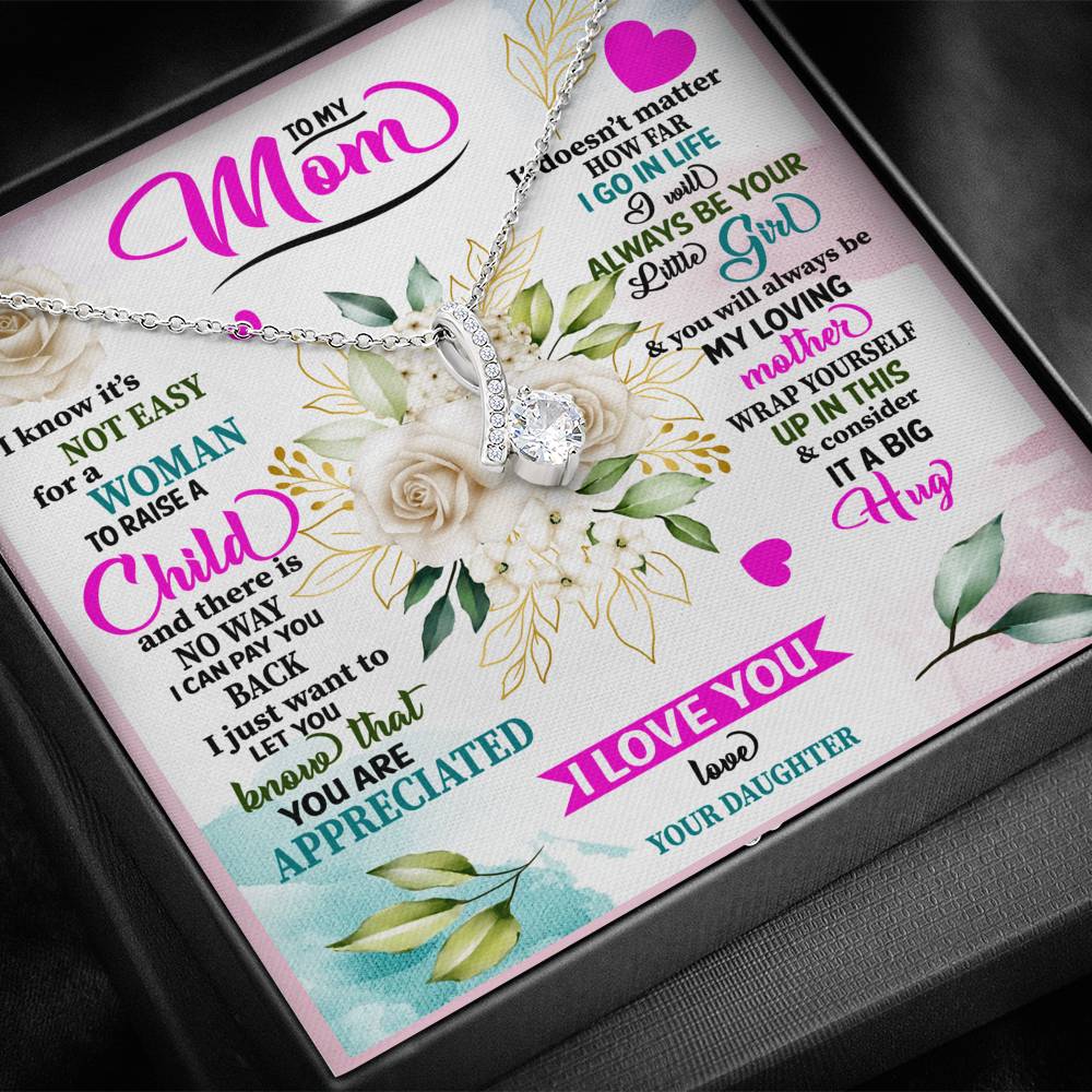 TO MY MOM FROM DAUGHTER "RAISE" ALLURING BEAUTY NECKLACE GIFT SET - ON CLOUD NINE GIFTS