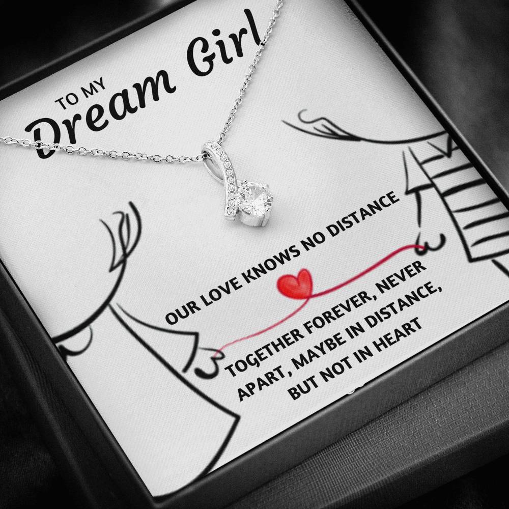 TO MY DREAM GIRL "OUR LOVE KNOWS NO DISTANCE" ALLURING BEAUTY NECK;LACE GIFT SET - ON CLOUD NINE GIFTS