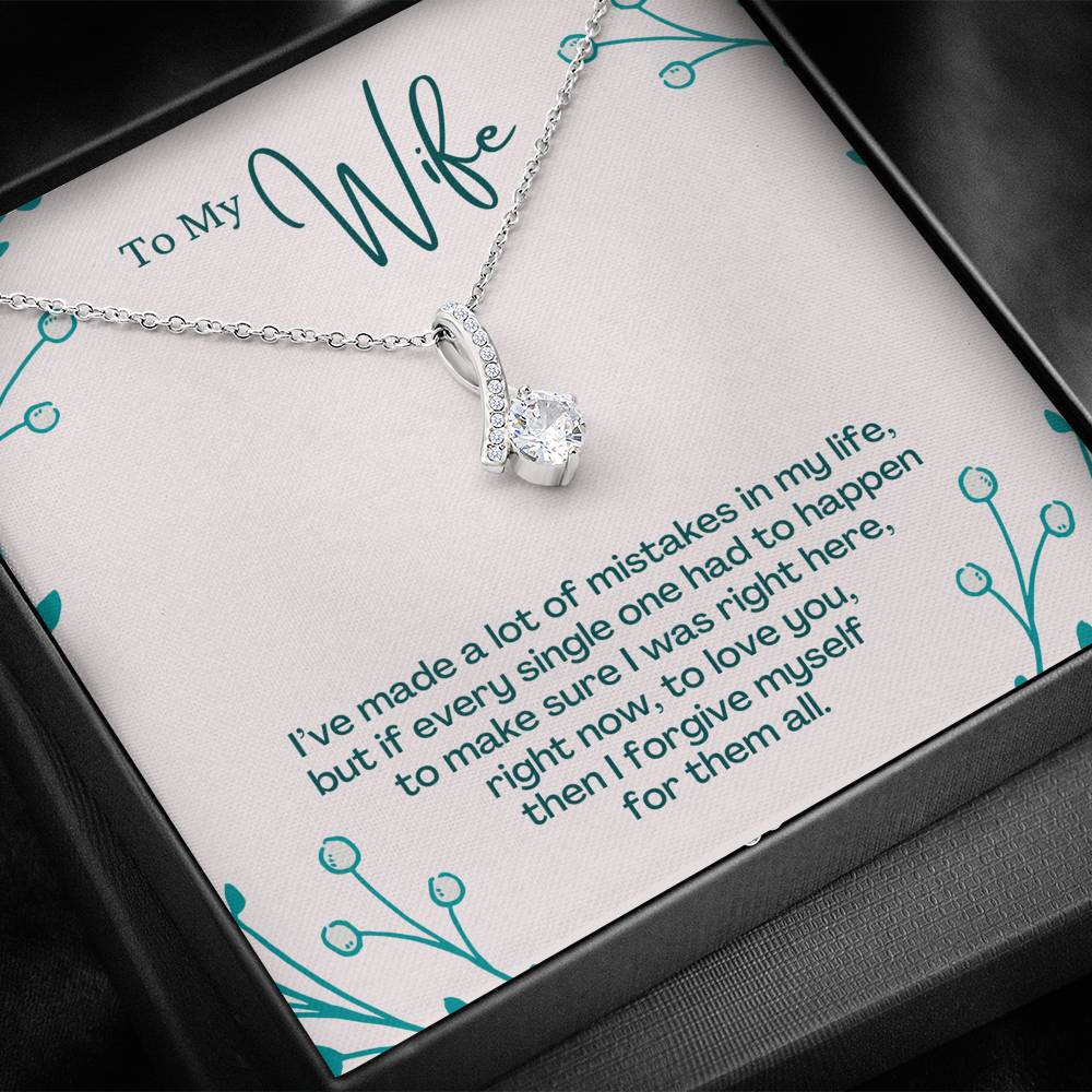 TO MY WIFE "MISTAKES - SO" ALLURING BEAUTY NECKLACE GIFT SET - ON CLOUD NINE GIFTS