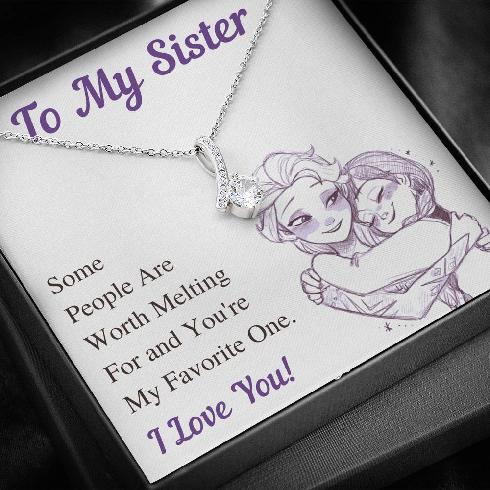 TO MY SISTER WORTH MELTING ALLURING BEAUTY NECKLACE GIFT SET - ON CLOUD NINE GIFTS