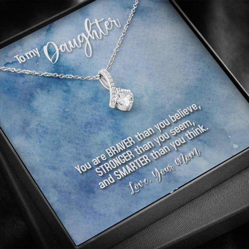 TO MY DAUGHTER "BRAVER - SO" ALLURING BEAUTY NECKLACE GIFT SET - ON CLOUD NINE GIFTS