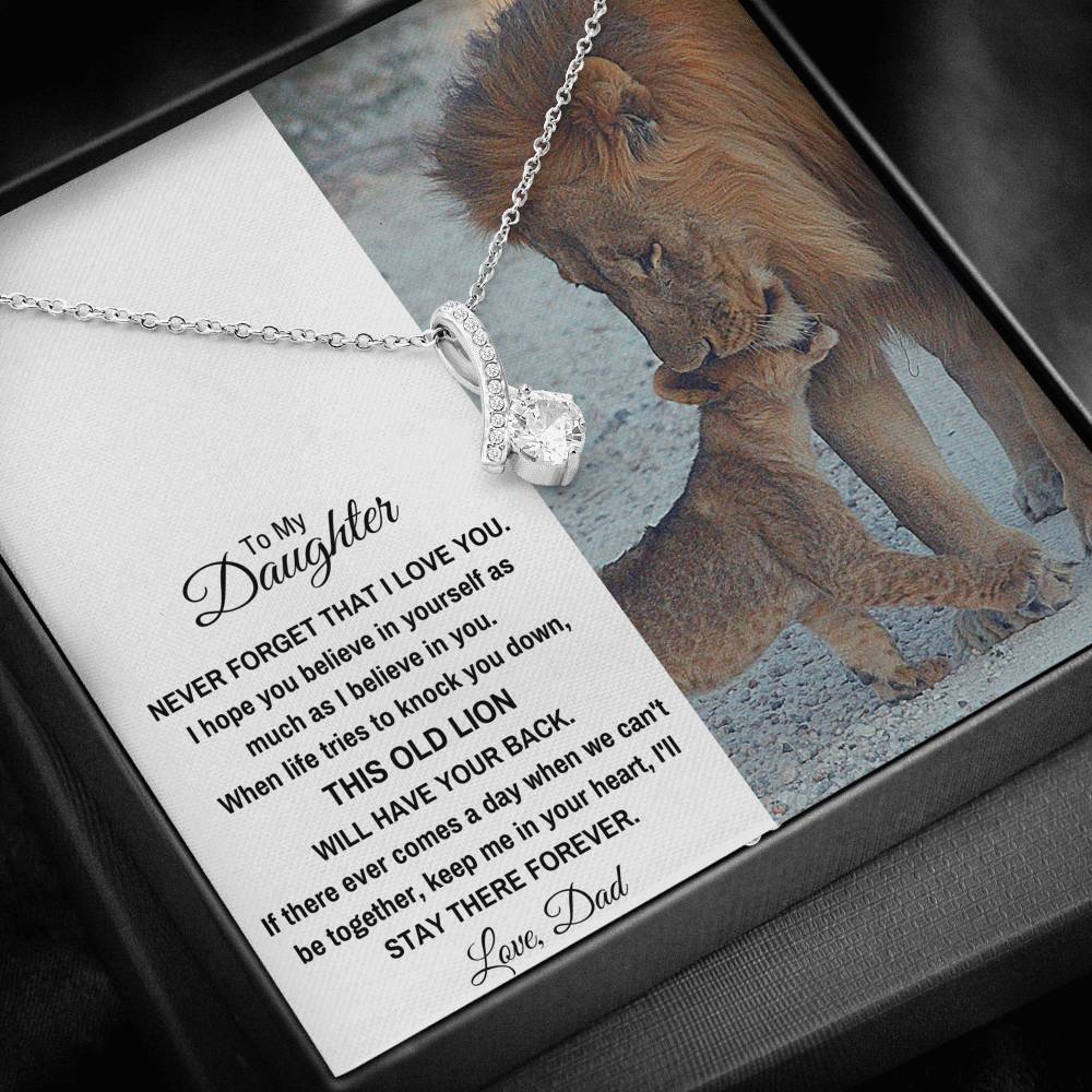 TO MY DAUGHTER "THIS OLD LION" ALLURING BEAUTY NECKLACE GIFT SET - ON CLOUD NINE GIFTS