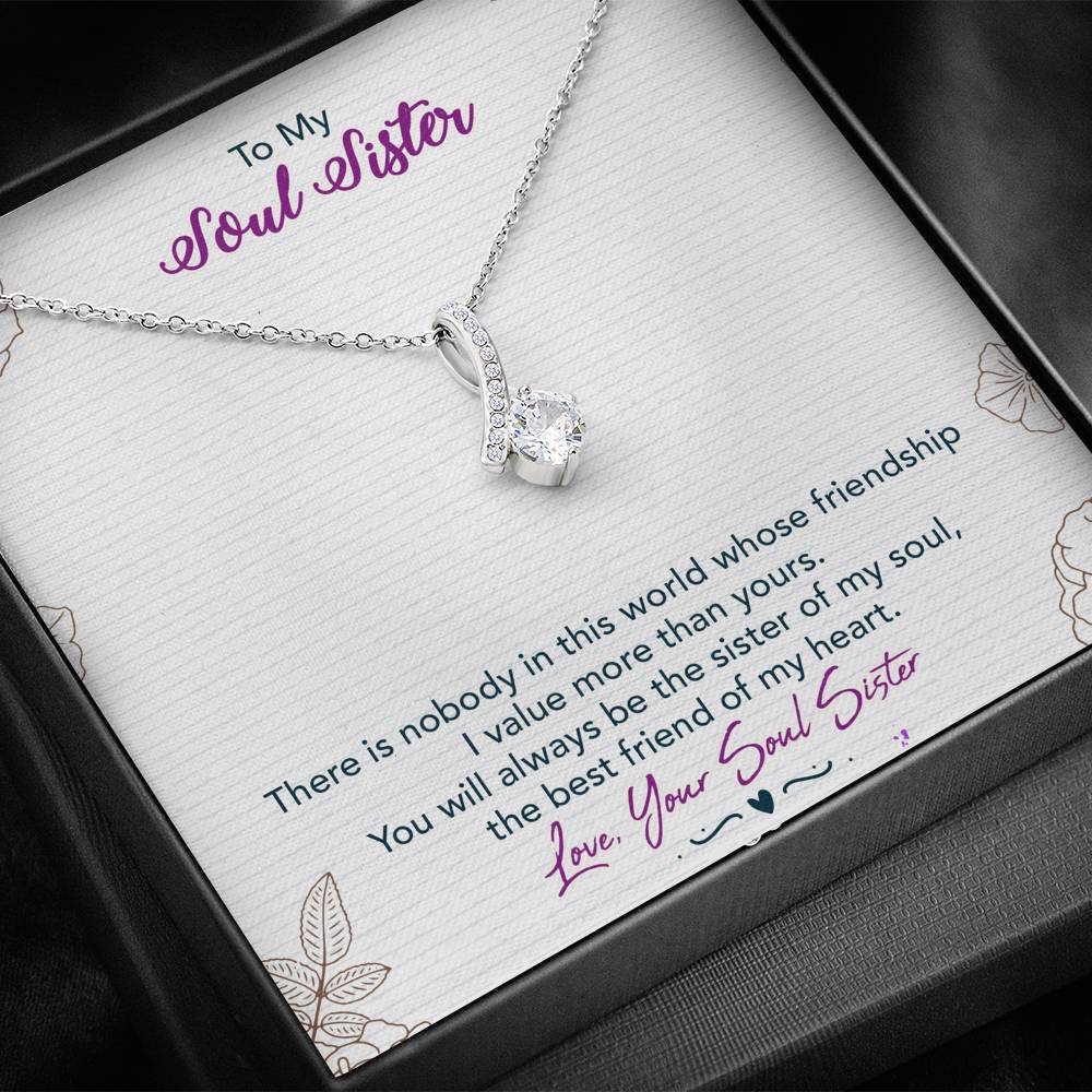 TO MY SOUL SISTER "THIS WORLD - SO" ALLURING BEAUTY NECKLACE GIFT SET - ON CLOUD NINE GIFTS