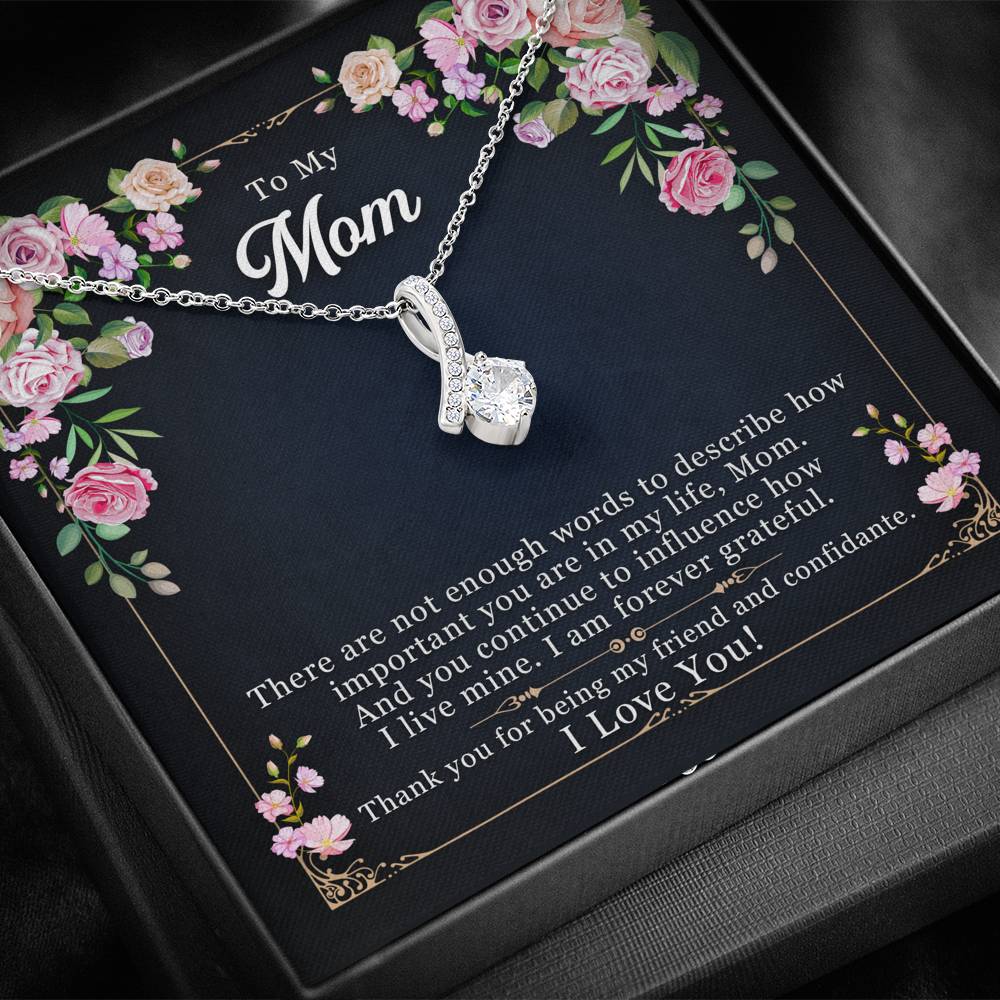 TO MY MOM "ENOUGH WORDS-SO" ALLURING BEAUTY NECKLACE GIFT SET - ON CLOUD NINE GIFTS