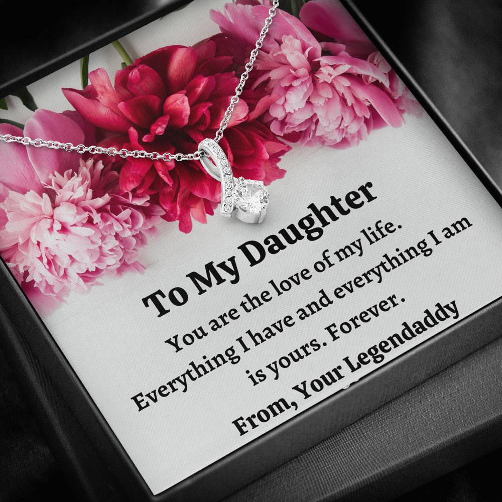 TO MY DAUGHTER "FROM, YOUR LEGENDADDY" ALLURING BEAUTY NECKLACE GIFT SET - ON CLOUD NINE GIFTS