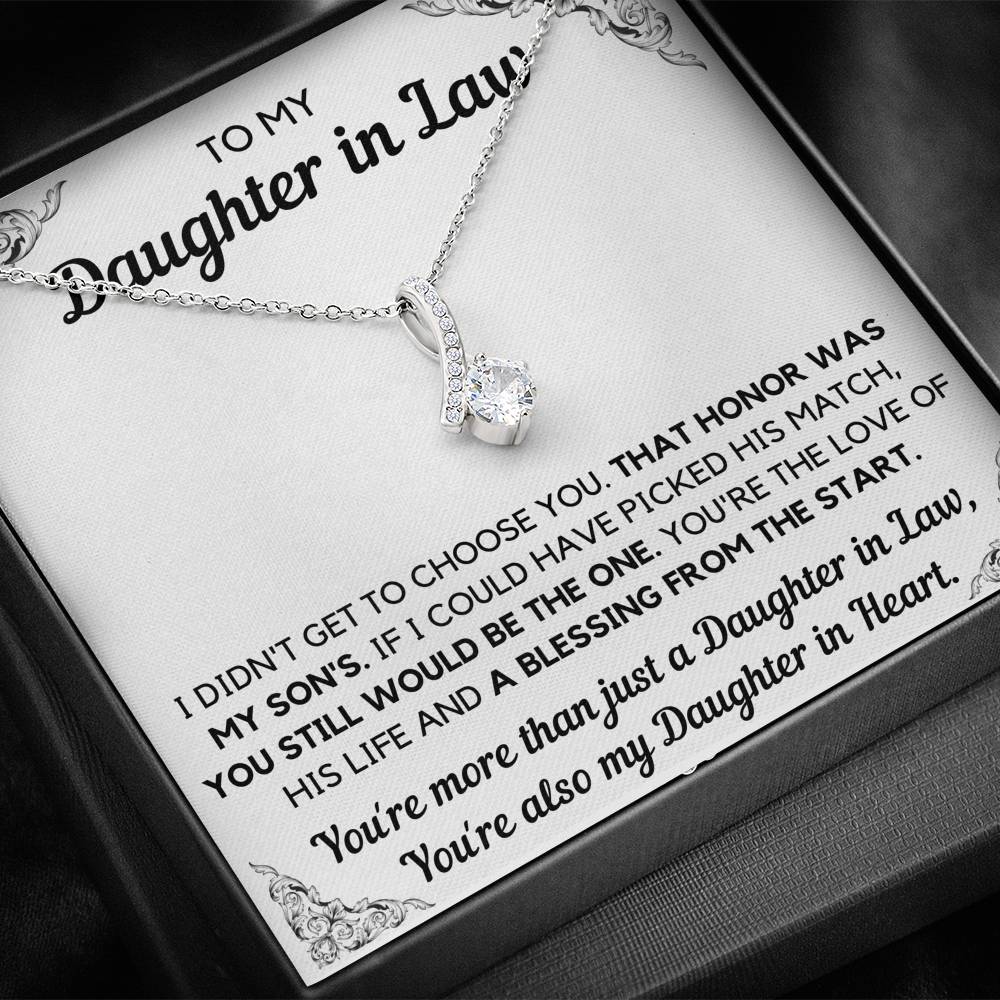 TO MY DAUGHTER-IN-LAW HONOR ALLURING BEAUTY NECKLACE GIFT SET - ON CLOUD NINE GIFTS