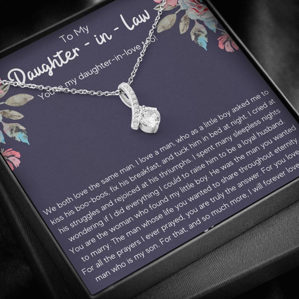 TO MY DAUGHTER IN LAW "DAUGHTER IN LOVE" ALLURING BEAUTY NECKLACE GIFT SET - ON CLOUD NINE GIFTS