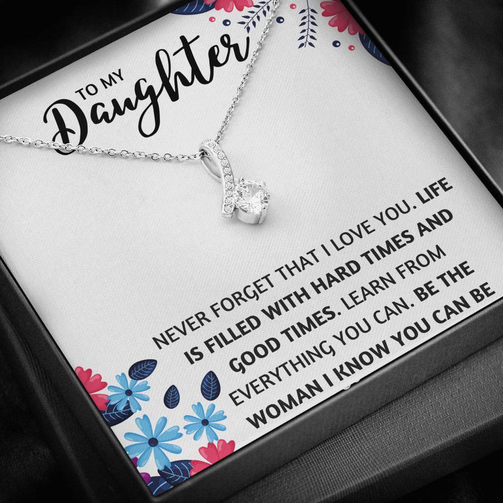 TO MY DAUGHTER "THE WOMAN I KNOW YOU CAN BE" ALLURING BEAUTY NECKLACE GIFT SET - ON CLOUD NINE GIFTS