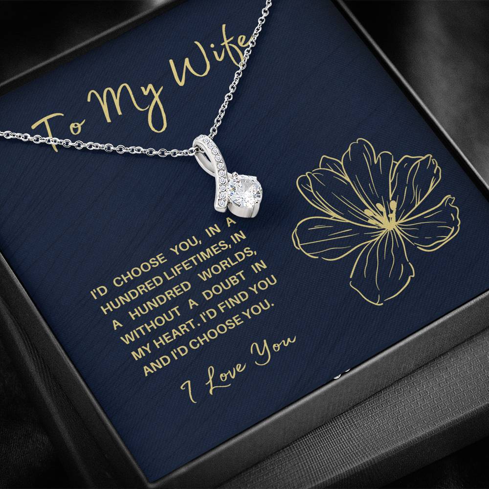 TO MY WIFE "HUNDRED LIFETIMES" ALLURING BEAUTY NECKLACE GIFT SET - ON CLOUD NINE GIFTS