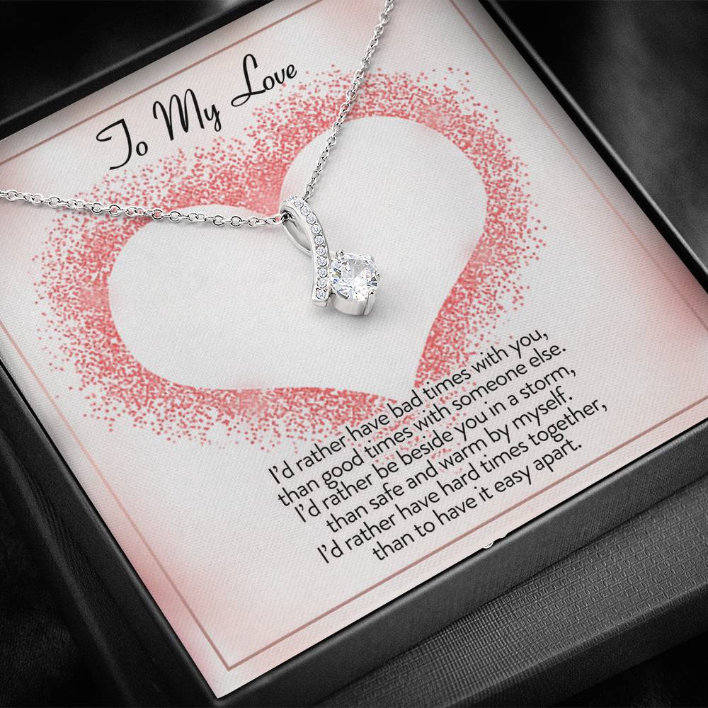 TO MY LOVE "I'D RATHER" ALLURING BEAUTY NECKLACE GIFT SET - ON CLOUD NINE GIFTS