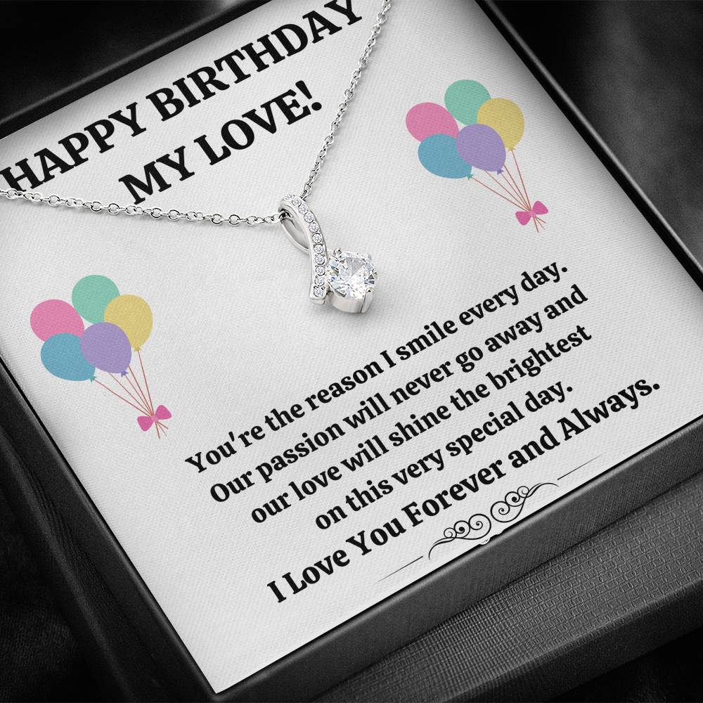TO MY LOVE "REASON I SMILE" ALLURING BEAUTY NECKLACE BIRTHDAY GIFT SET - ON CLOUD NINE GIFTS