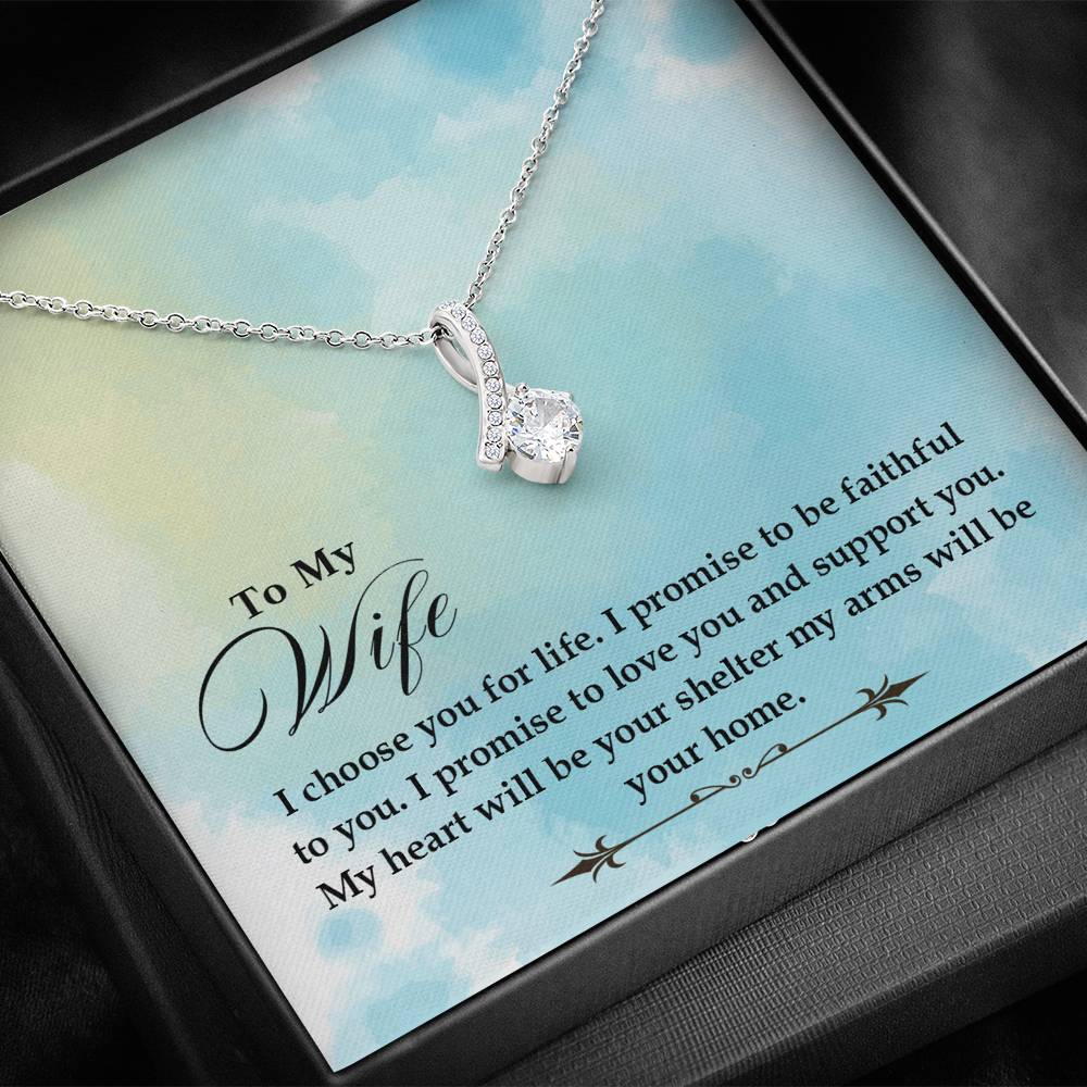 TO MY WIFE "SHELTER- SO" ALLURING BEAUTY NECKLACE GIFT SET - ON CLOUD NINE GIFTS