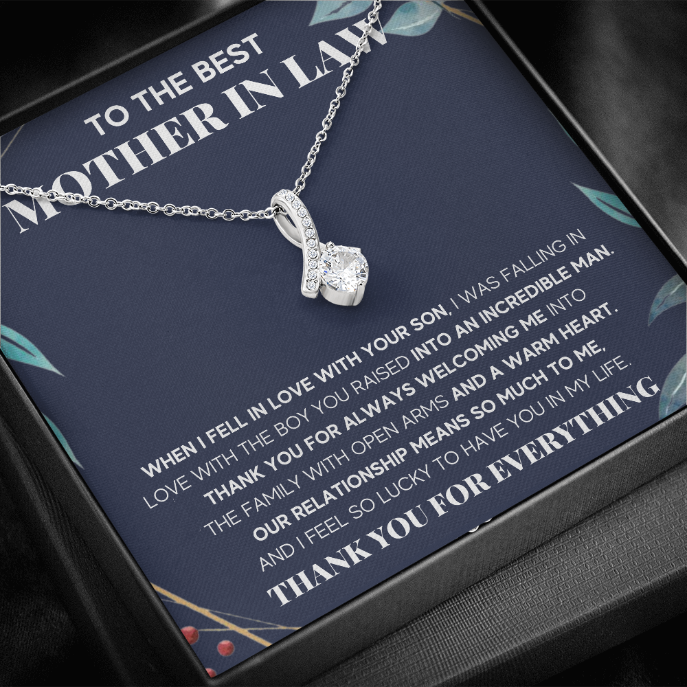 TO THE BEST MOTHER IN LAW WARM HEART ALLURING BEAUTY NECKLACE GIFT SET - ON CLOUD NINE GIFTS