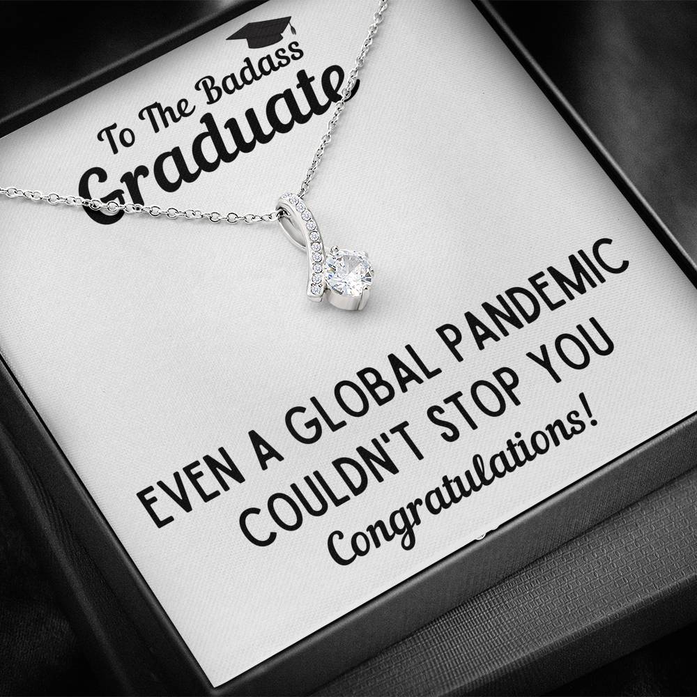TO THE BADASS GRADUATE STOP ALLURING BEAUTY NECKLACE GIFT SET - ON CLOUD NINE GIFTS