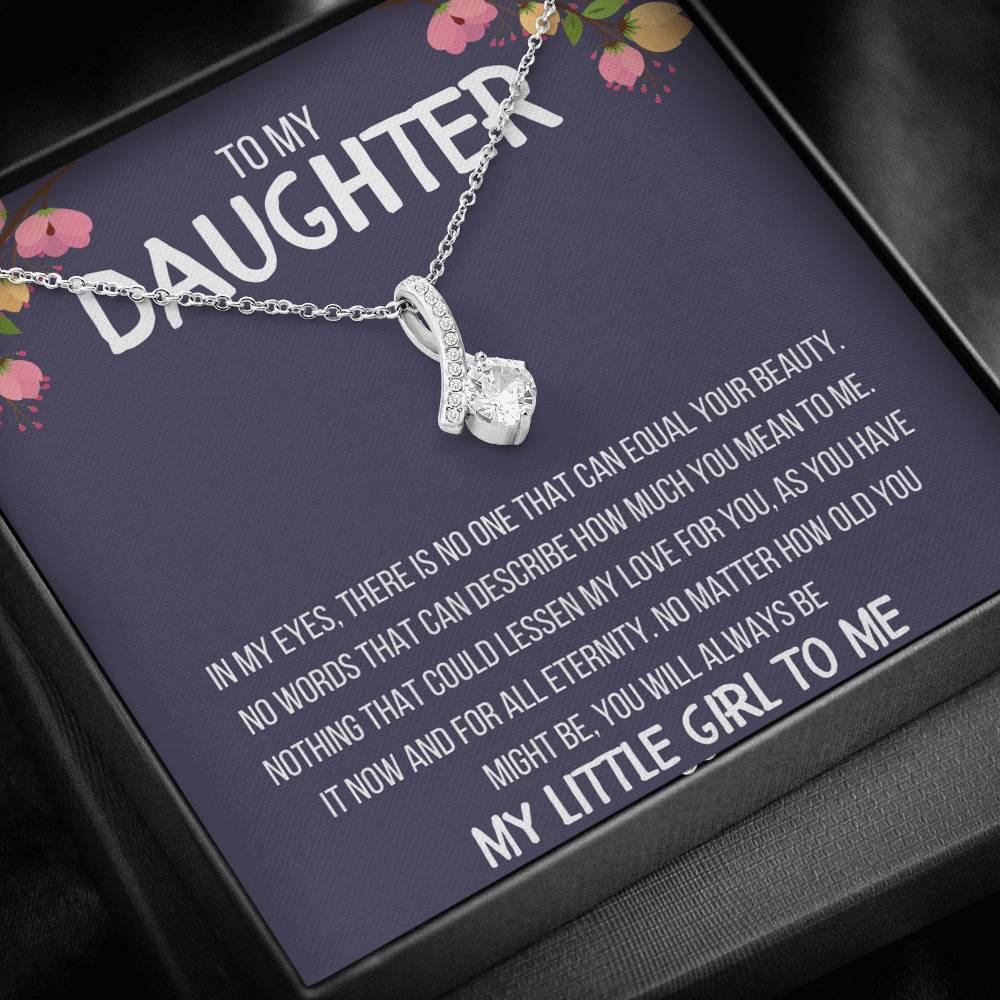 TO MY DAUGHTER "MY LITTLE GIRL TO ME" ALLURING BEAUTY NECKLACE GIFT SET - ON CLOUD NINE GIFTS