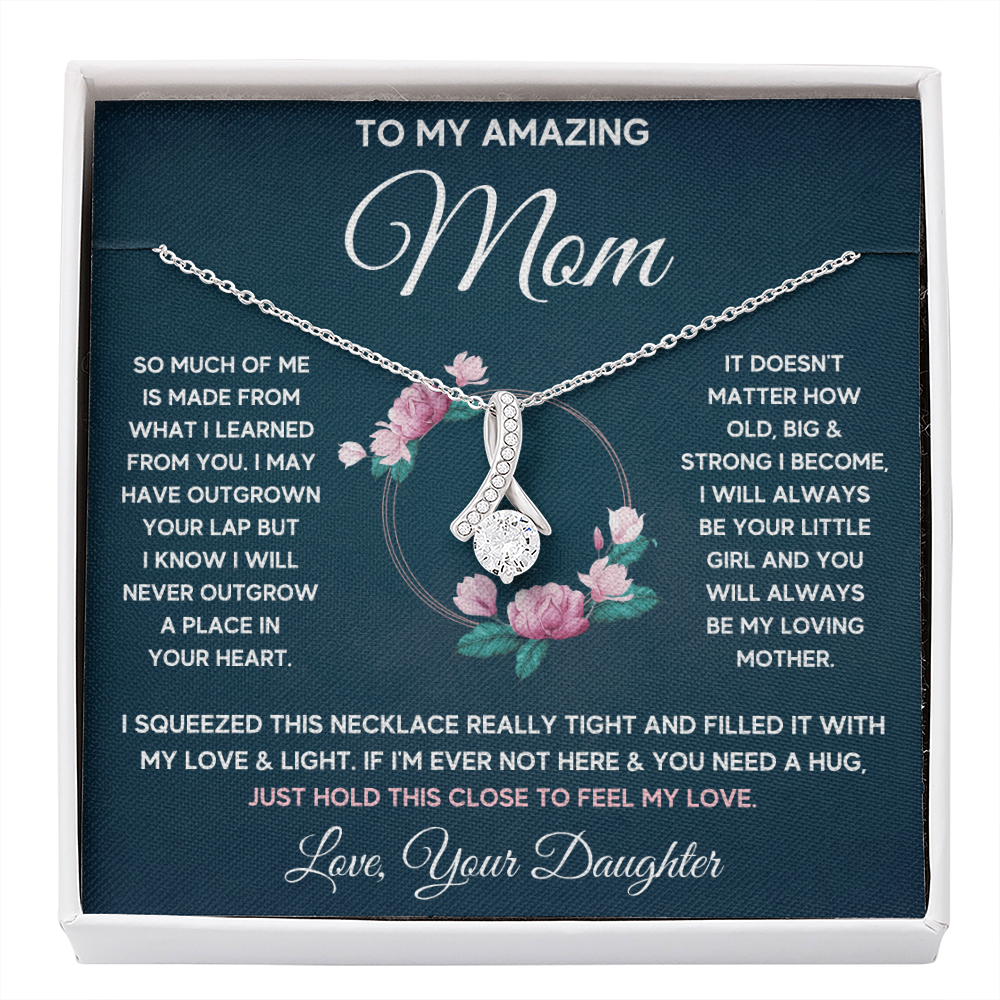 Mother birthday gift from daughter on Mothers Day Heart Pendant Alluring Necklace I Love You Mom Gifts with Message Card and Gift Box - ON CLOUD NINE GIFTS