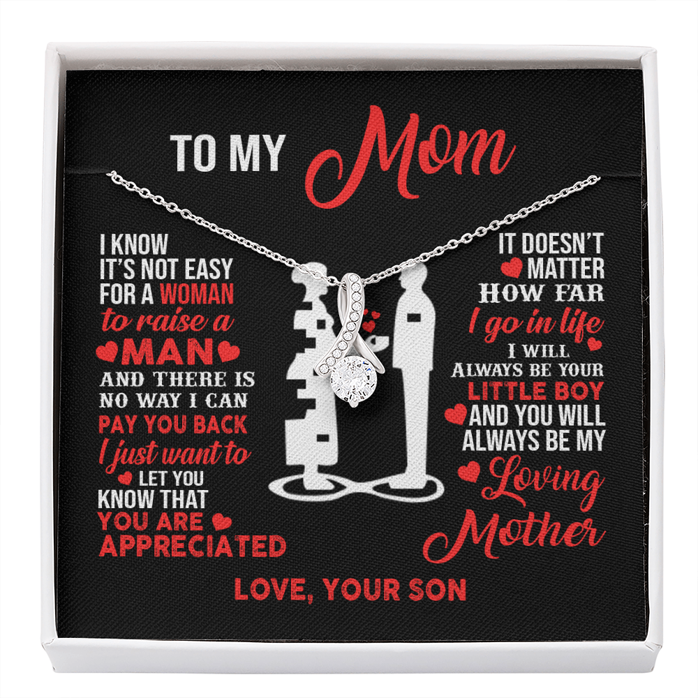 Birthday gift for mom heart jewelry from son on Mothers Day sentimental I Love You gifts Alluring Beauty Necklace with Message Card and Gift Box - ON CLOUD NINE GIFTS