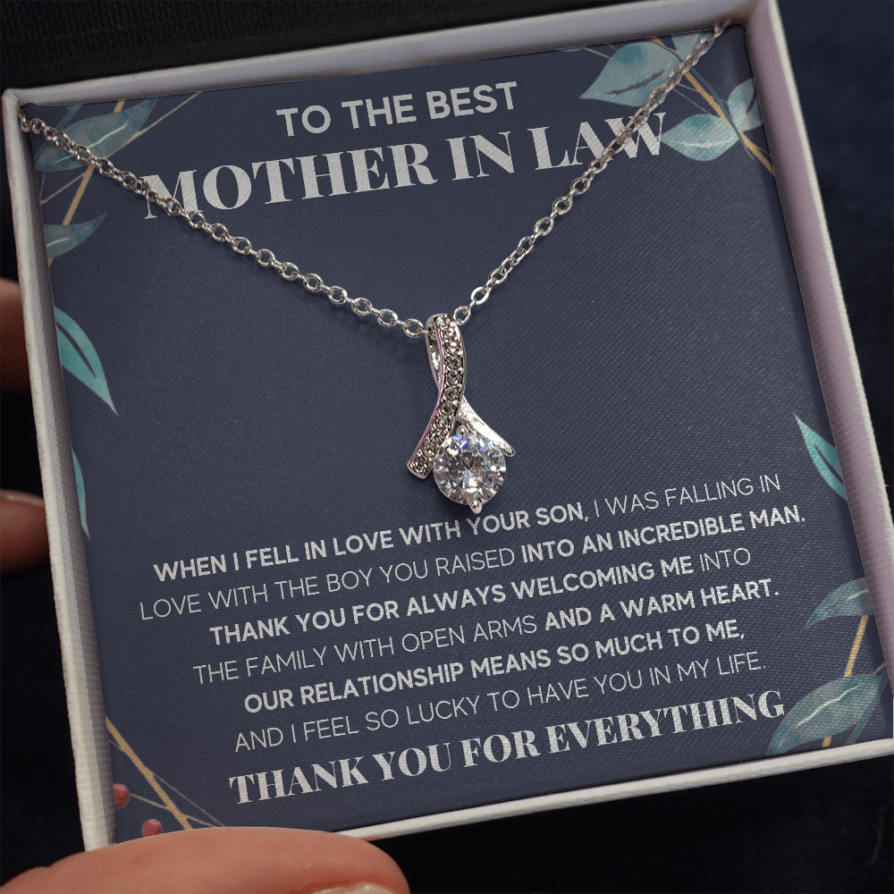 TO THE BEST MOTHER IN LAW WARM HEART ALLURING BEAUTY NECKLACE GIFT SET - ON CLOUD NINE GIFTS