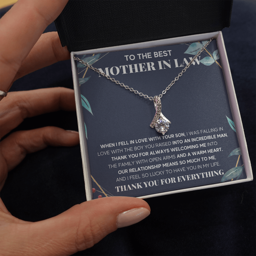 TO THE BEST MOTHER IN LAW WARM HEART ALLURING BEAUTY NECKLACE GIFT SET - ON CLOUD NINE GIFTS