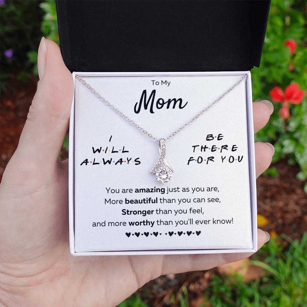 Mother birthday gift from daughter on Mothers Day Heart Pendant Alluring Necklace I Love You Mom Gifts with Message Card and Gift Box - ON CLOUD NINE GIFTS