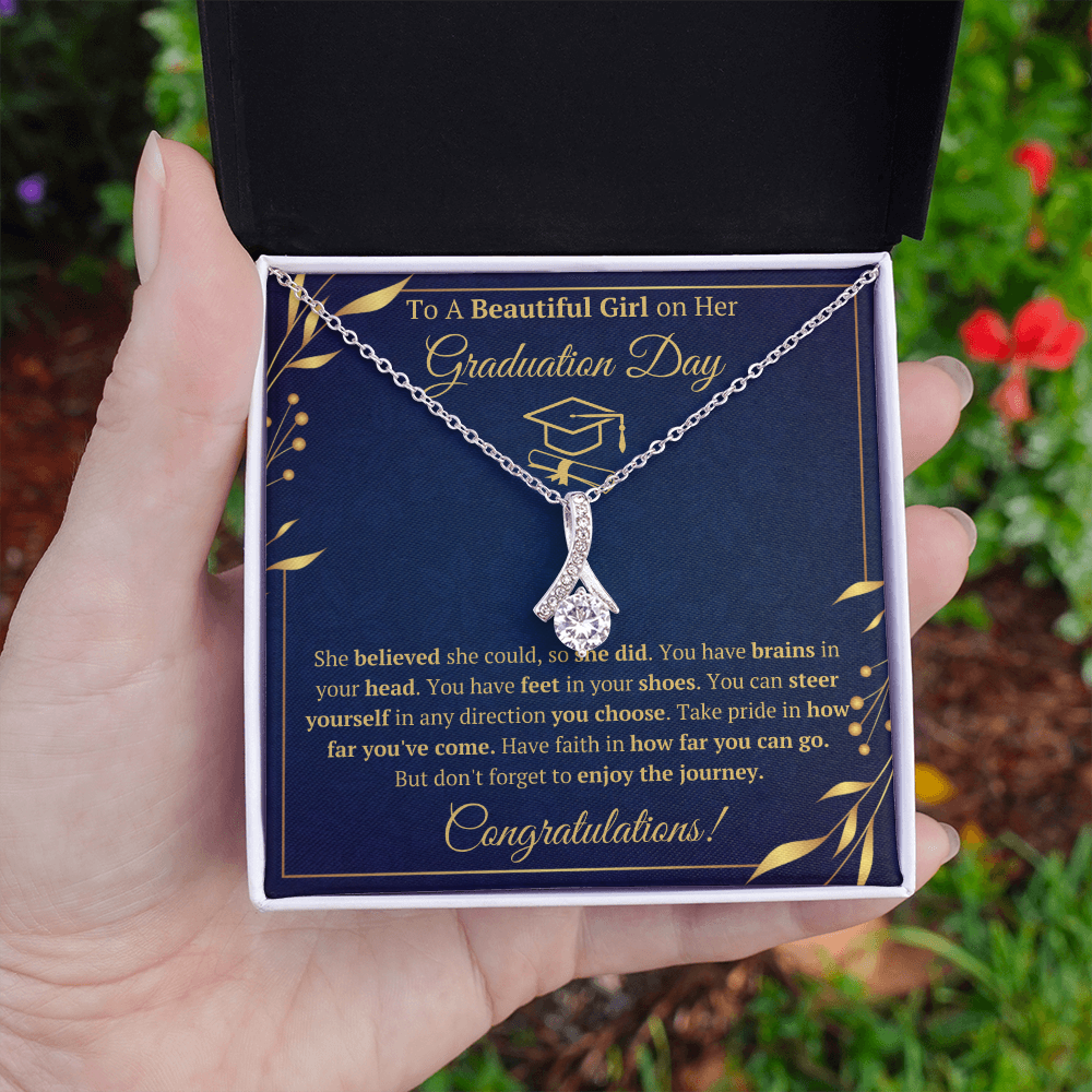 College graduation gifts for her female mba graduation presents for daughter class of 2022 jewelry pendant with message card and gift box - ON CLOUD NINE GIFTS