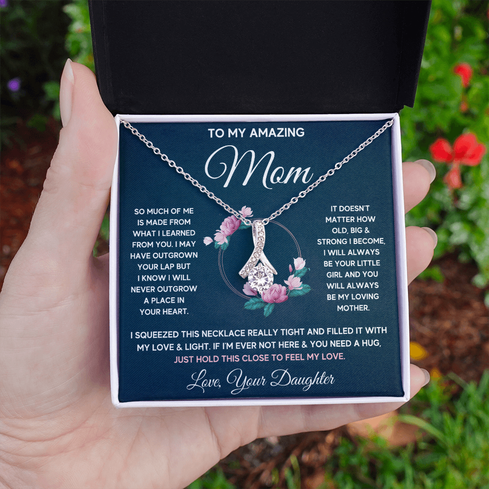 Mother birthday gift from daughter on Mothers Day Heart Pendant Alluring Necklace I Love You Mom Gifts with Message Card and Gift Box - ON CLOUD NINE GIFTS