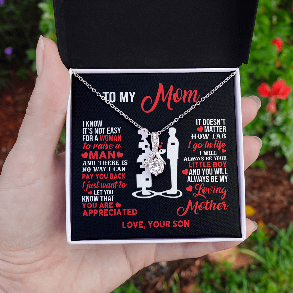 Birthday gift for mom heart jewelry from son on Mothers Day sentimental I Love You gifts Alluring Beauty Necklace with Message Card and Gift Box - ON CLOUD NINE GIFTS