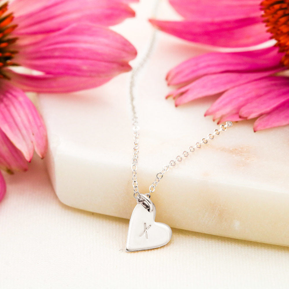 TO MY MOMMY "BABY FEET - GRAY" CUSTOM NAME INITIALS ENGRAVING HEARTS NECKLACE GIFT SET - ON CLOUD NINE GIFTS