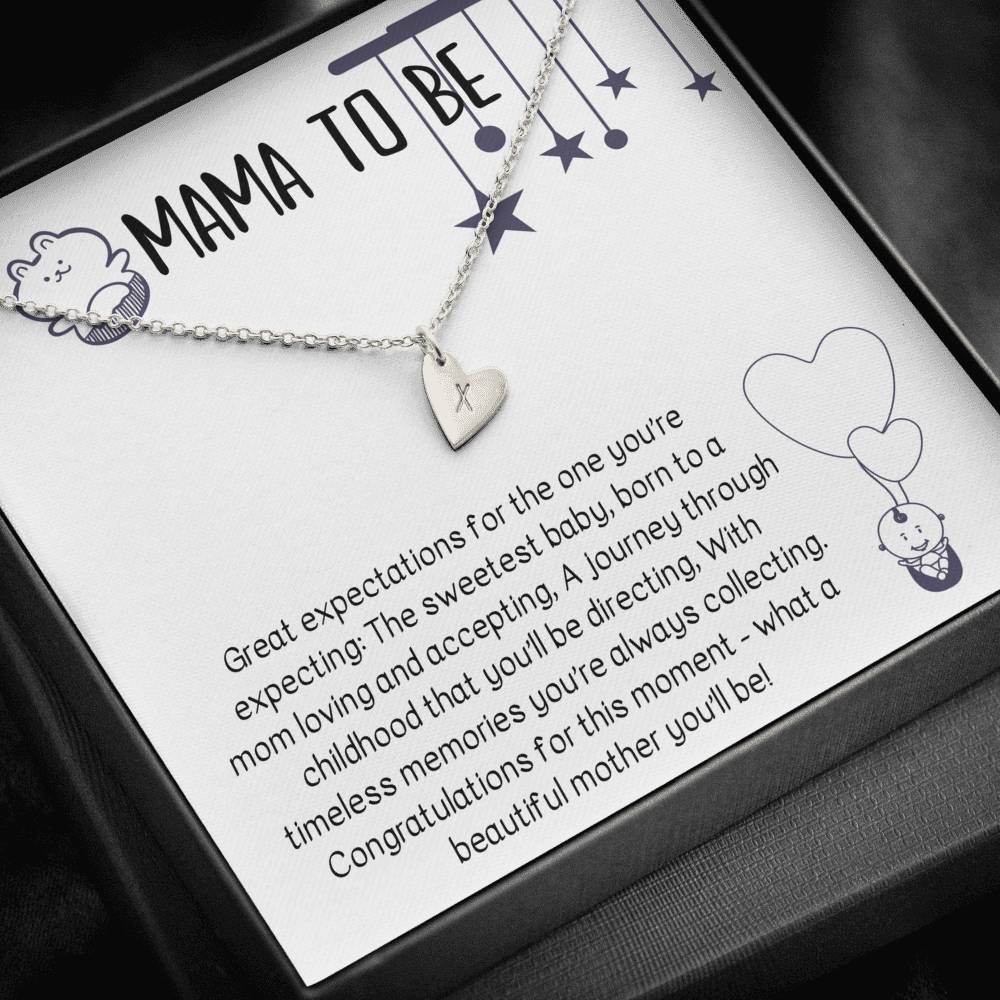MAMA TO BE "BEAUTIFUL MOTHER" CUSTOM NAME INITIALS ENGRAVING HEARTS NECKLACE GIFT SET - ON CLOUD NINE GIFTS