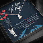 DEAR WIFE "STARS" CUSTOM NAME INITIALS ENGRAVING HEARTS NECKLACE GIFT SET - ON CLOUD NINE GIFTS