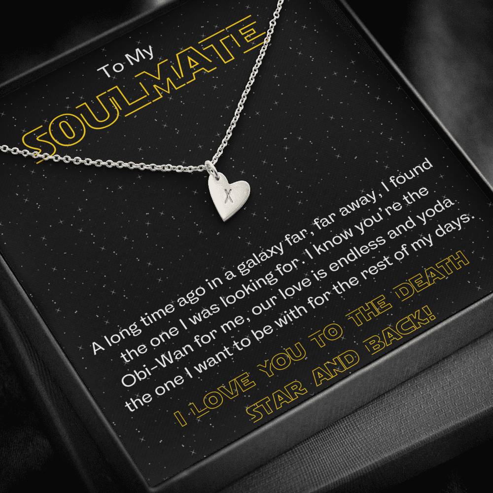 TO MY SOULMATE "GALAXY" CUSTOM NAME INITIALS ENGRAVING HEARTS NECKLACE GIFT SET - ON CLOUD NINE GIFTS