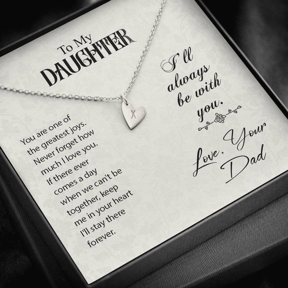 TO MY DAUGHTER "GREATEST JOYS" CUSTOM NAME INITIALS ENGRAVING HEARTS NECKLACE GIFT SET - ON CLOUD NINE GIFTS