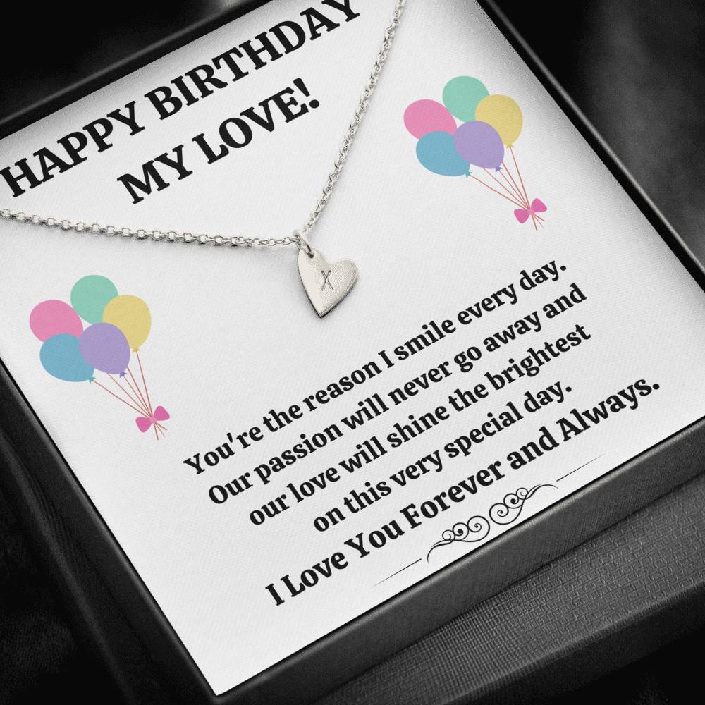 TO MY LOVE "REASON I SMILE" CUSTOM NAME INITIALS ENGRAVING HEARTS NECKLACE GIFT SET - ON CLOUD NINE GIFTS