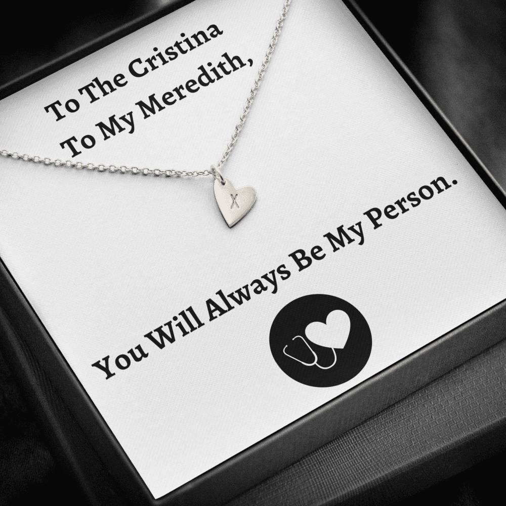 TO MY PERSON "CRISTINA AND MEREDITH" CUSTOM NAME INITIALS ENGRAVING HEARTS NECKLACE GIFT SET - ON CLOUD NINE GIFTS