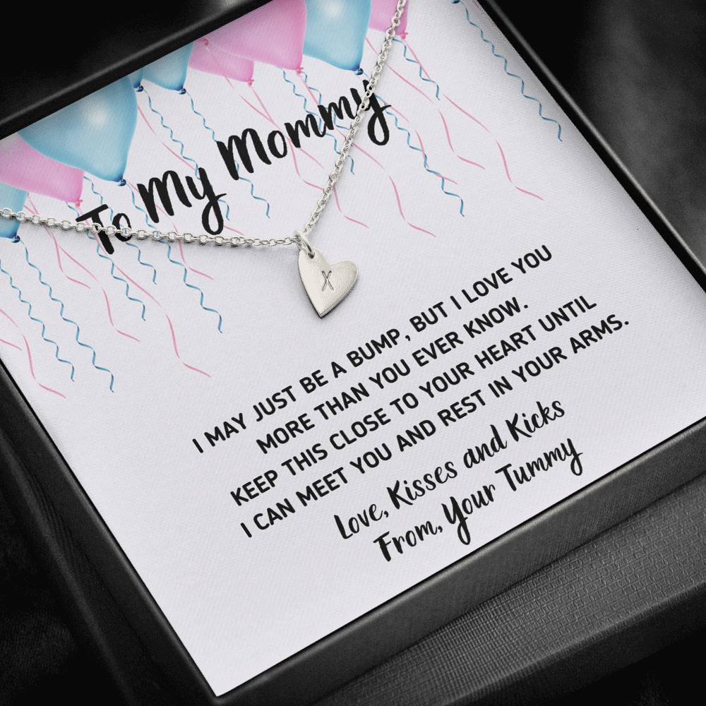 TO MY MOMMY "CELEBRATION" CUSTOM NAME INITIALS ENGRAVING HEARTS NECKLACE GIFT SET - ON CLOUD NINE GIFTS