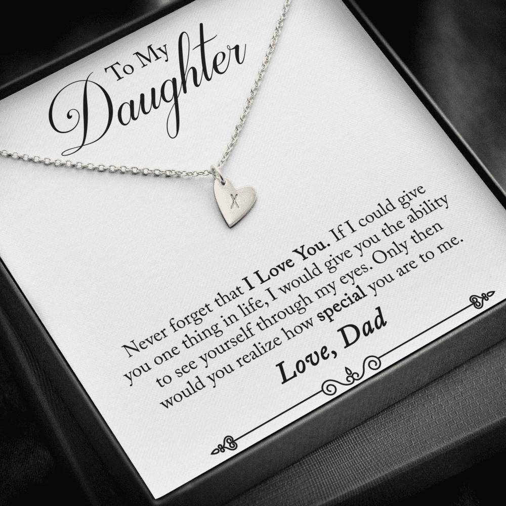 TO MY DAUGHTER "ONE THING - SO" CUSTOM NAME INITIALS ENGRAVING HEARTS NECKLACE GIFT SET - ON CLOUD NINE GIFTS