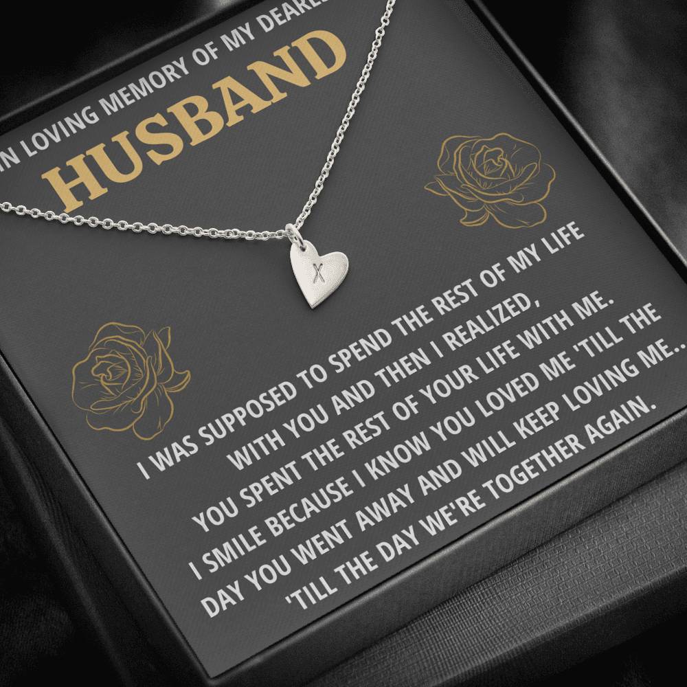 TO MY HUSBAND "LIFE - GOLDEN" REMEMBRANCE CUSTOM NAME INITIALS ENGRAVING HEARTS NECKLACE GIFT SET - ON CLOUD NINE GIFTS
