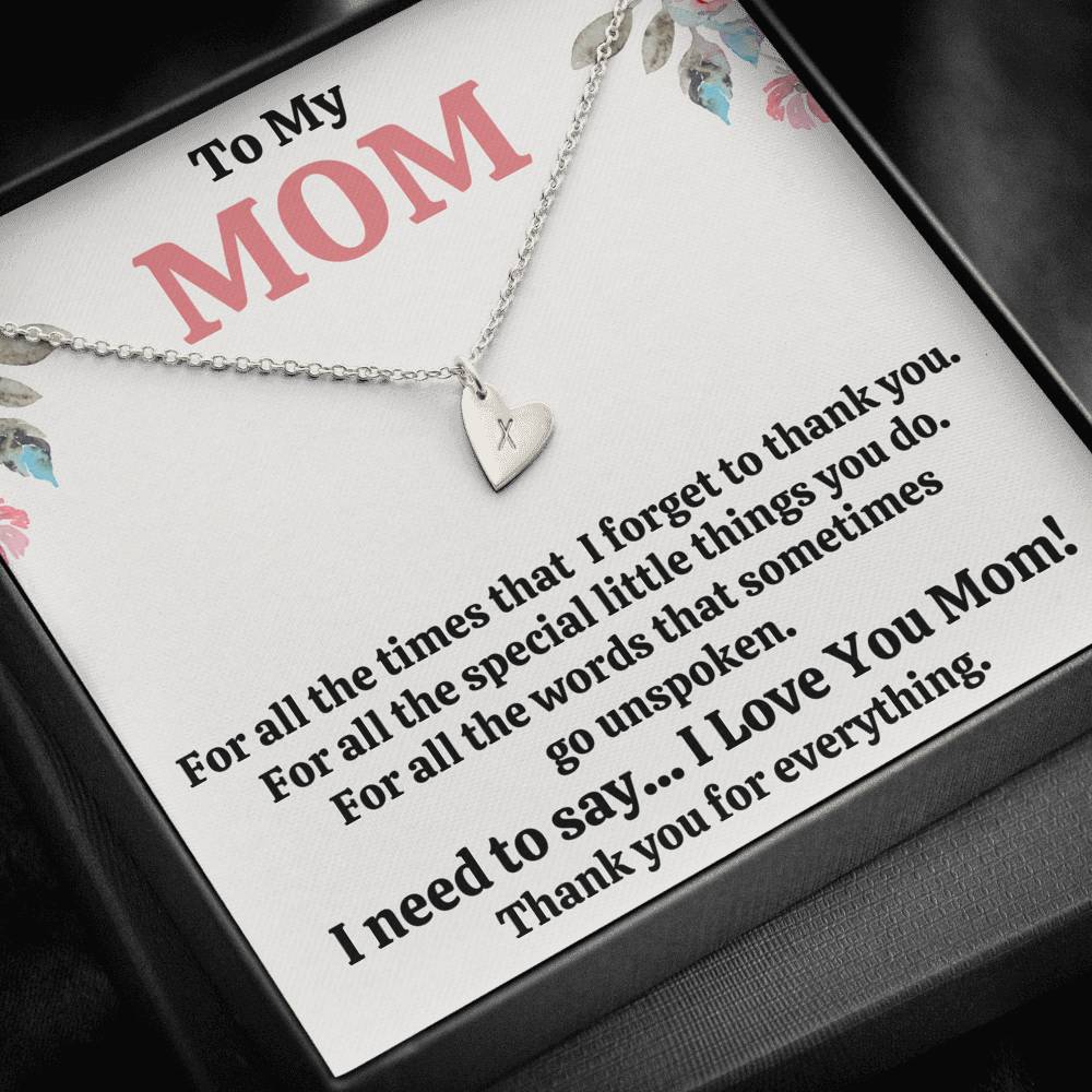 TO MY MOM "FOR ALL" CUSTOM NAME INITIALS ENGRAVING HEARTS NECKLACE GIFT SET - ON CLOUD NINE GIFTS