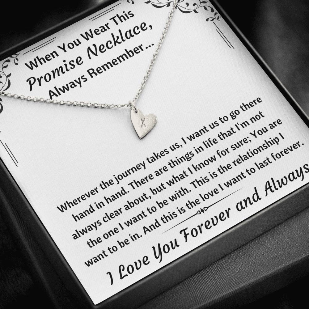 TO MY LOVE "PROMISE NECKLACE" CUSTOM NAME INITIALS ENGRAVING HEARTS NECKLACE GIFT SET - ON CLOUD NINE GIFTS