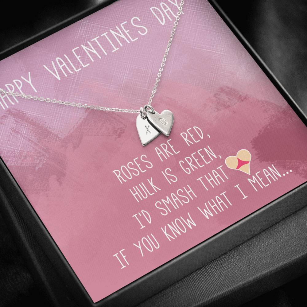 TO MY LOVE "BUTT" CUSTOM NAME INITIALS ENGRAVING HEARTS NECKLACE GIFT SET - ON CLOUD NINE GIFTS