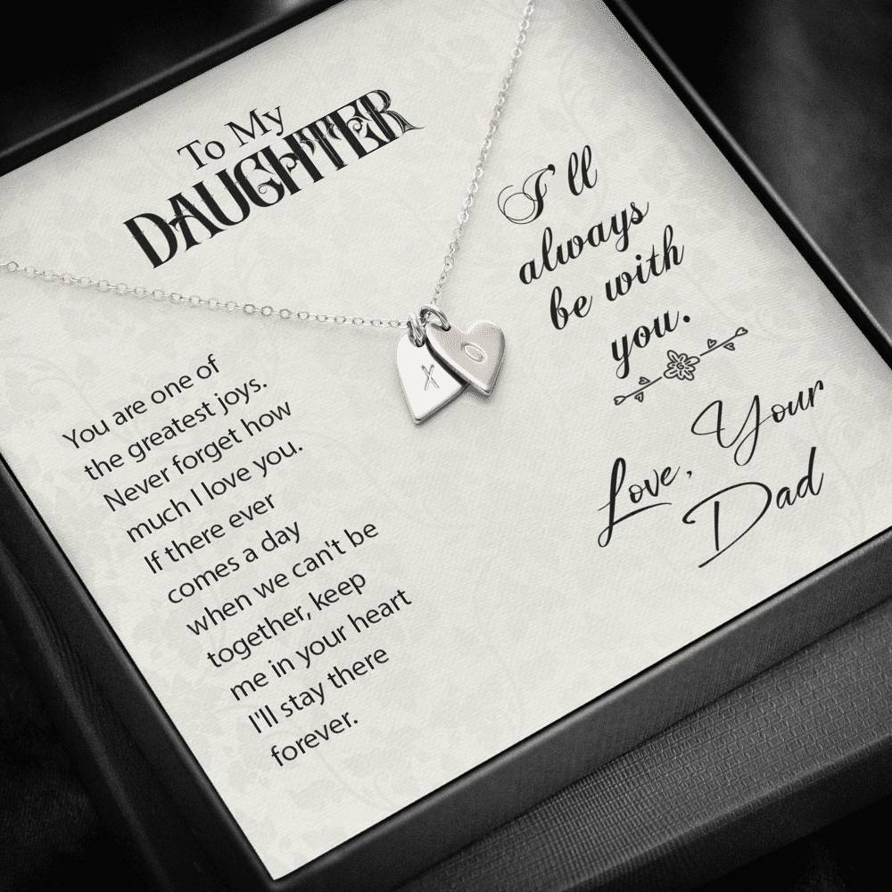 TO MY DAUGHTER "GREATEST JOYS" CUSTOM NAME INITIALS ENGRAVING HEARTS NECKLACE GIFT SET - ON CLOUD NINE GIFTS