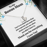 TO MY BONUS MOM "CHOICE TO LOVE ME" CUSTOM NAME INITIALS ENGRAVING HEARTS NECKLACE GIFT SET - ON CLOUD NINE GIFTS