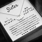 TO MY SISTER "THERE FOR YOU - BRAVER" CUSTOM NAME INITIALS ENGRAVING HEARTS NECKLACE GIFT SET - ON CLOUD NINE GIFTS