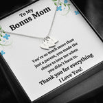 TO MY BONUS MOM "CHOICE TO LOVE ME" CUSTOM NAME INITIALS ENGRAVING HEARTS NECKLACE GIFT SET - ON CLOUD NINE GIFTS