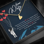 DEAR WIFE "STARS" CUSTOM NAME INITIALS ENGRAVING HEARTS NECKLACE GIFT SET - ON CLOUD NINE GIFTS