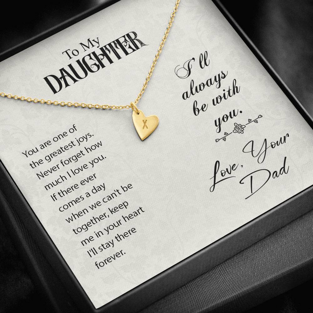 TO MY DAUGHTER "GREATEST JOYS" CUSTOM NAME INITIALS ENGRAVING HEARTS NECKLACE GIFT SET - ON CLOUD NINE GIFTS