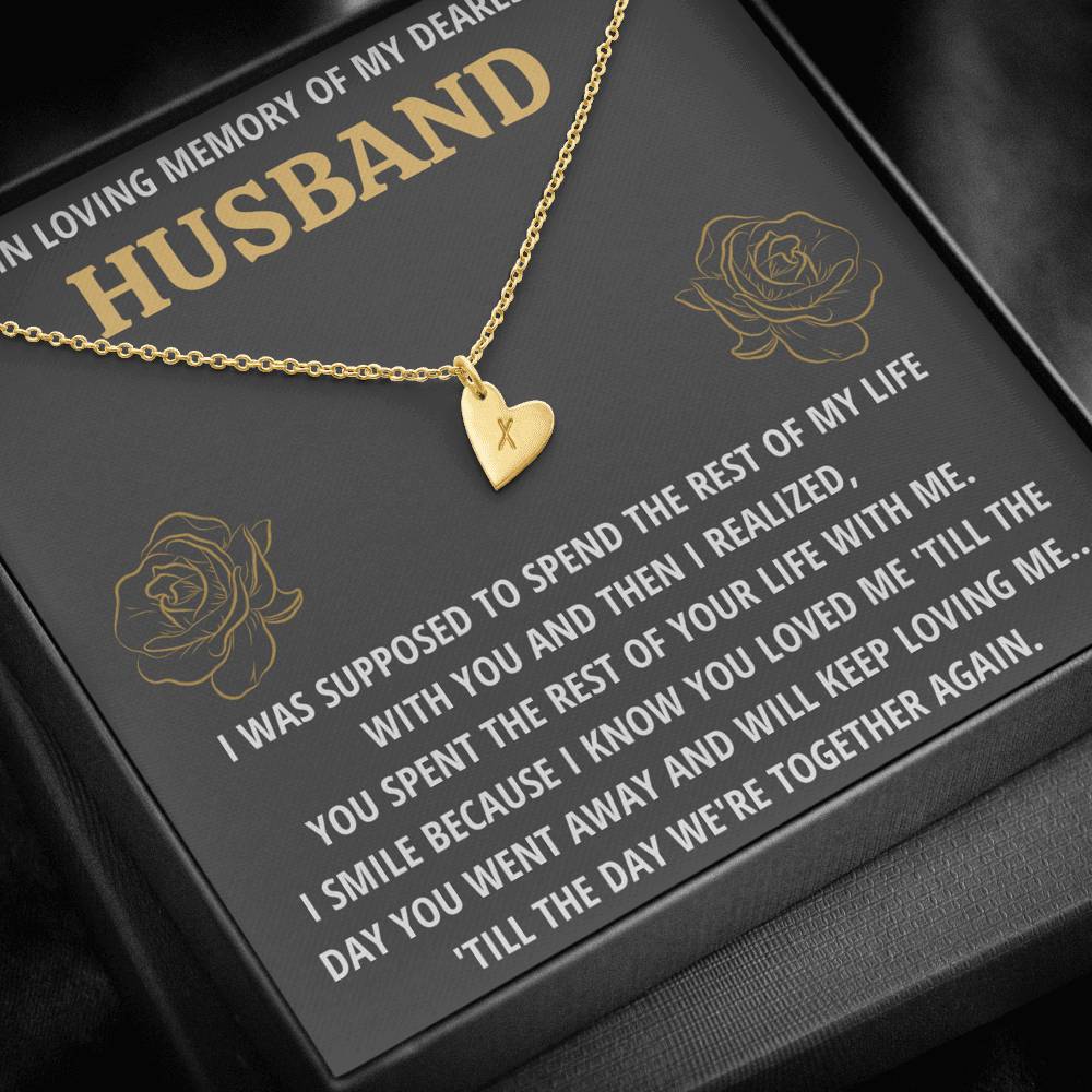 TO MY HUSBAND "LIFE - GOLDEN" REMEMBRANCE CUSTOM NAME INITIALS ENGRAVING HEARTS NECKLACE GIFT SET - ON CLOUD NINE GIFTS