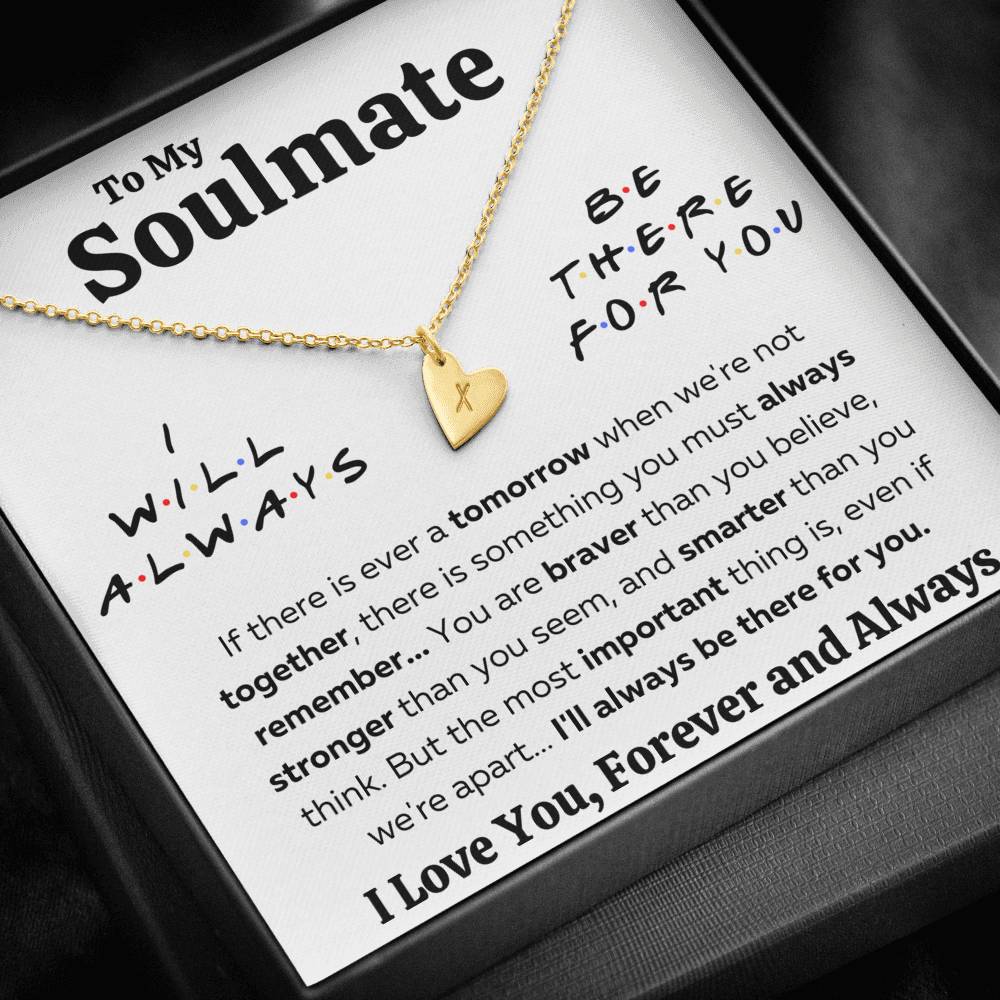TO MY SOULMATE "THERE FOR YOU - BRAVER" CUSTOM NAME INITIALS ENGRAVING HEARTS NECKLACE GIFT SET - ON CLOUD NINE GIFTS