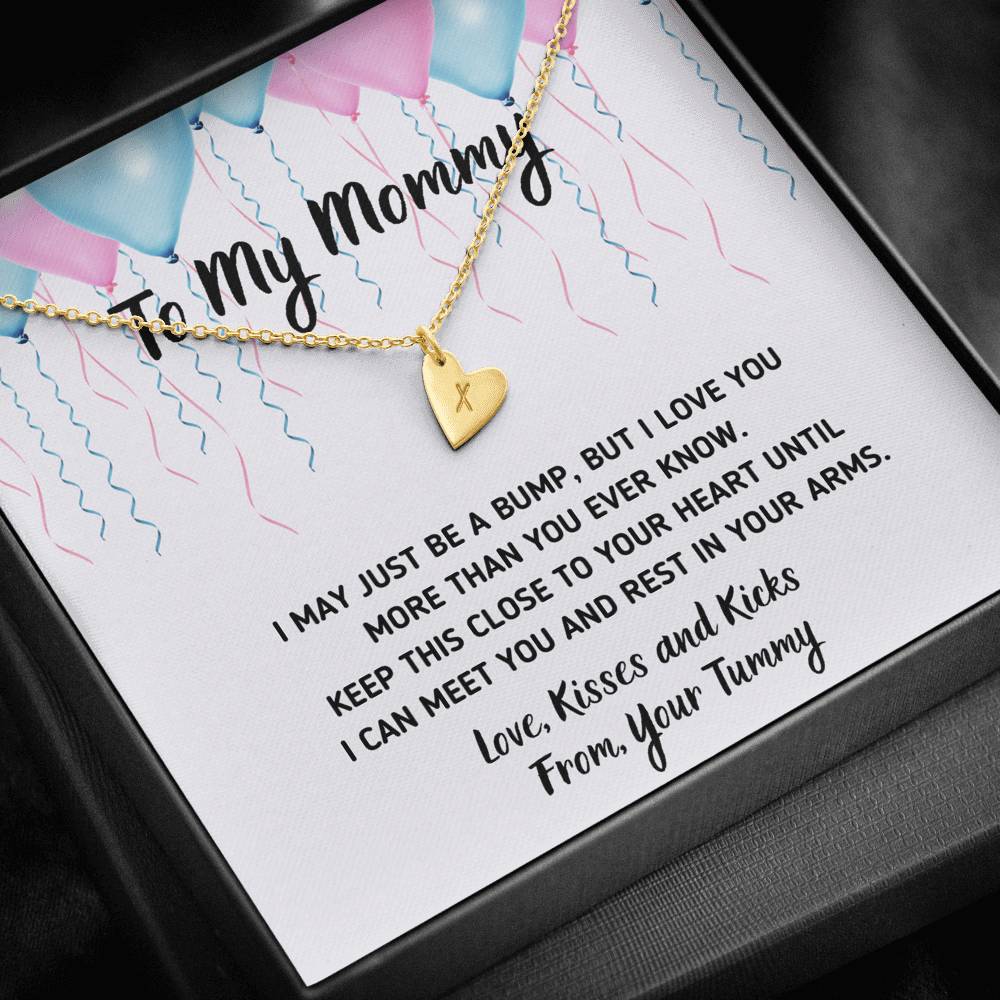 TO MY MOMMY "CELEBRATION" CUSTOM NAME INITIALS ENGRAVING HEARTS NECKLACE GIFT SET - ON CLOUD NINE GIFTS